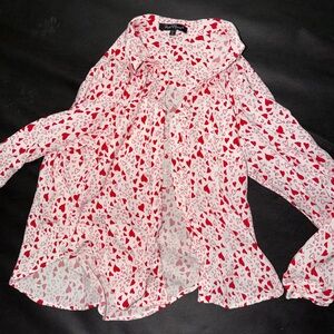 Velvet Heart Red and White Heart Blouse